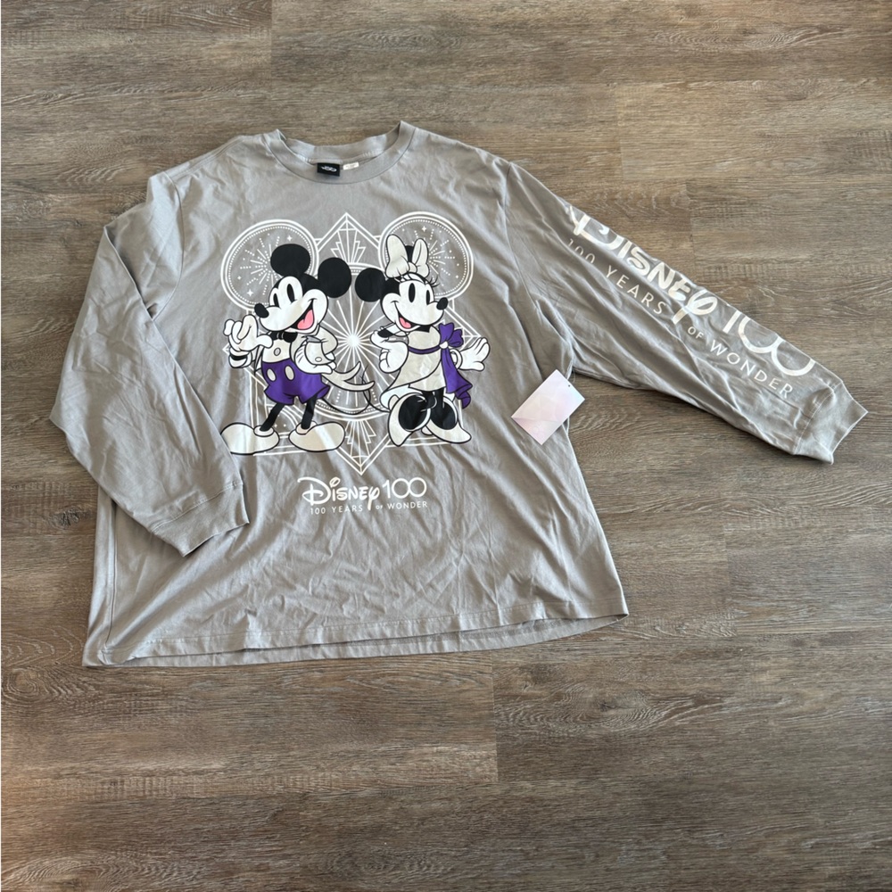 Disney Anniversary 100 years of wonder Mickey Minnie Mouse Long Sleeve Shirt 3XL
